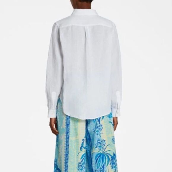 Emporio Sirenuse Light Wind Sparrow Shirt in White Linen Size Small NWT - Picture 2 of 5